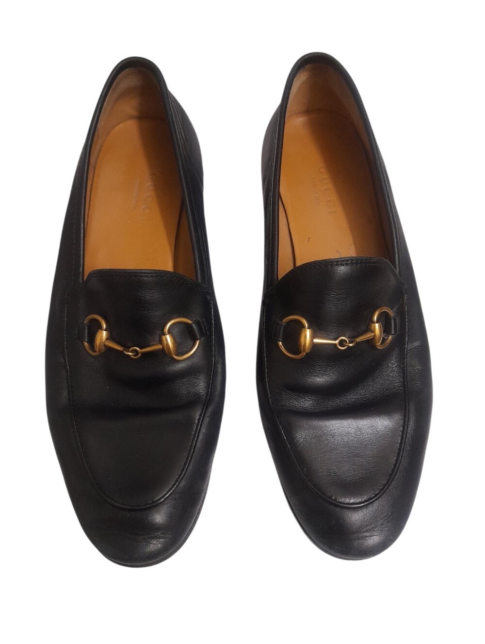 Authentic Gucci Black Leather Horse bit Jordan Loafers